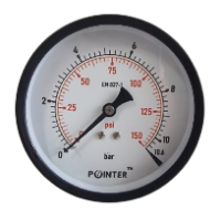 MS PRESSURE GAUGE 10BAR/150PSI BACK CONNECTION 3/8BSP DIAL(4'')