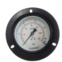 MS PRESSURE GAUGE 10BAR/150PSI WITH COLLAR BACK CONNECTION DIAL (4'')