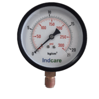 MS PRESSURE GAUGE 21BAR/300PSI BOTTOM CONNECTION DIAL (2.5'',4'' & 6'')