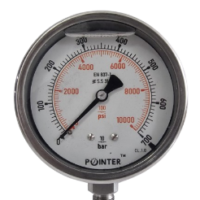 HYDRAULIC GAUGE 700BAR/ 10000PSI DIAL (2.5''), (4'')