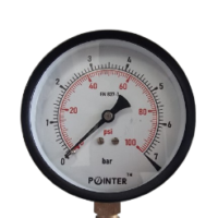 MS PRESSURE GAUGE 7BAR/100PSI BOTTOM CONNECTION DIAL (2.5''),(4'')(6'')