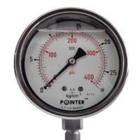 SS PRESSURE GAUGE 28BAR/400PSI BOTTOM CONNECTION DIAL(2.5''),(4''),(6'')