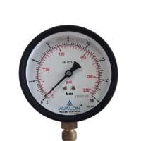 MS PRESSURE GAUGE 16BAR/228PSI BOTTOM CONNECTION DIAL(2.5''),(4'')
