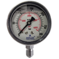 HYDRAULIC GAUGE 280 BAR/ 4000PSI DIAL (2.5''), (4'')