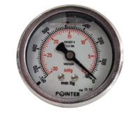VACCUM GAUGE -760 TO 0mmHg back connection Dial (2.5''),(4'')