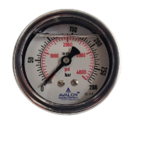 HYDRAULIC GAUGE 280BAR/4000PSI BACK CONNECTION DIAL (2.5'')