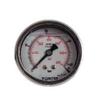 SS PRESSURE GAUGE 42BAR/600PSI BACK CONNECTION DIAL (2.5'')