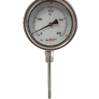TEMPERATURE GAUGE 0–400°C DIAL 4'' X STAMP 4'' ,6'' & 12'' THREAD 1/2''