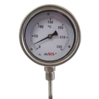 TEMPERATURE GAUGE 0–300°C DIAL 4'' X STAMP 4'' ,6'' & 12'' THREAD 1/2''