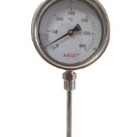 TEMPERATURE GAUGE 0–600°C DIAL 4'' X STAMP 4'' ,6'' & 12'' THREAD 1/2''