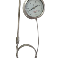 TEMPERATURE GAUGE 0–150°C DIAL 4'' X  3mtrs THREAD 1/2''