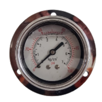 SS PRESSURE GAUGE 7BAR/100PSI BACK CONNECTION WITH COLLAR  DIAL(2.5'')