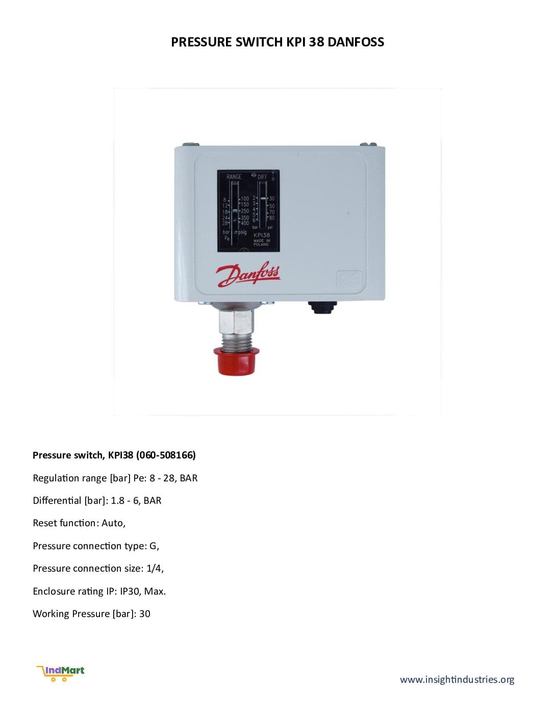 PRESSURE SWITCH KPI 38 DANFOSS (1) PRESSURE SWITCH KPI 38 DANFOSS (1)
